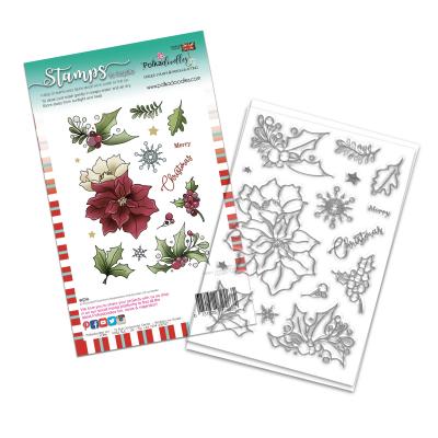 Polkadoodles Clear Stamps - Merry Christmas Poinsettia